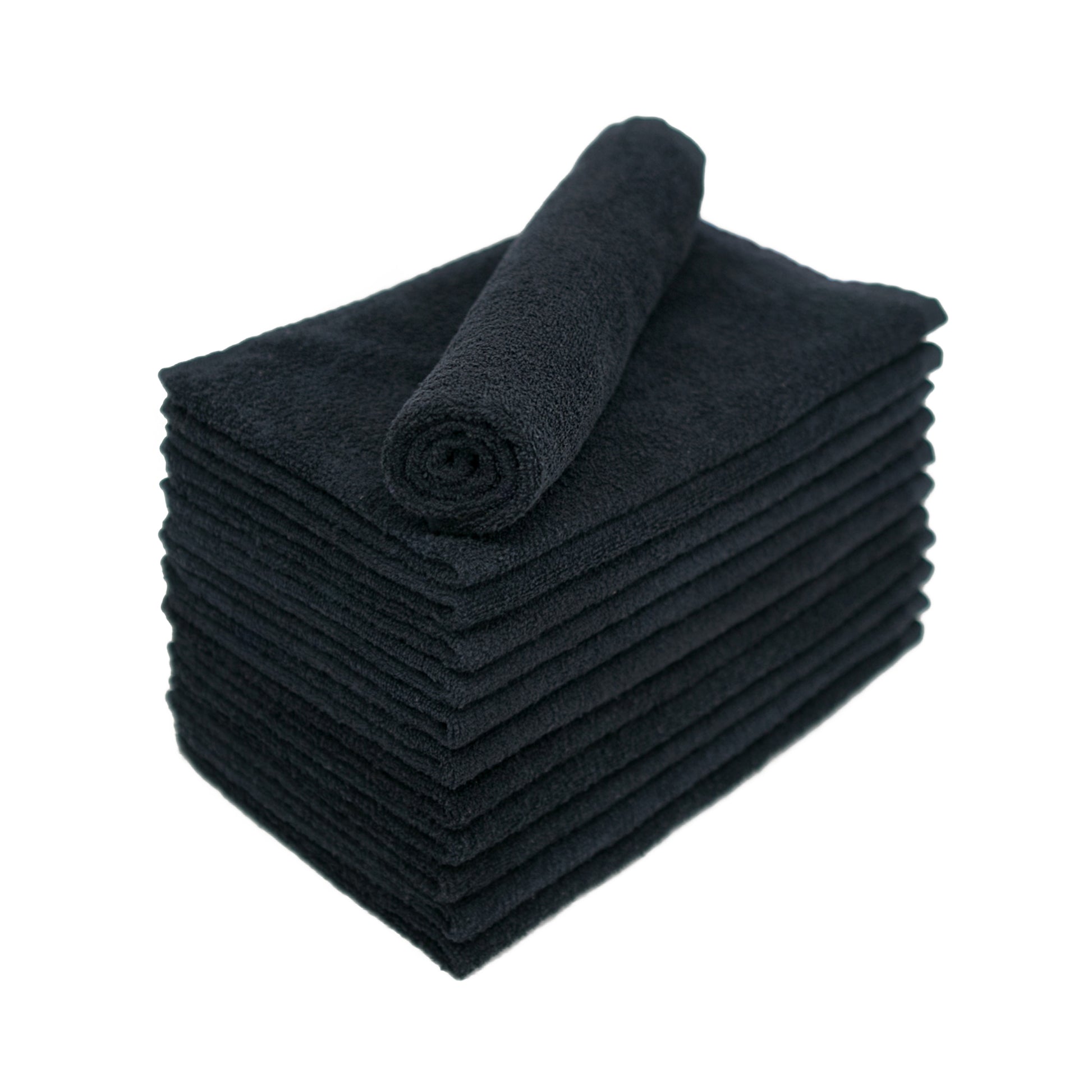 Premium Quality Face- Towel- Cloth 12 x 12 (12 Towels) Black